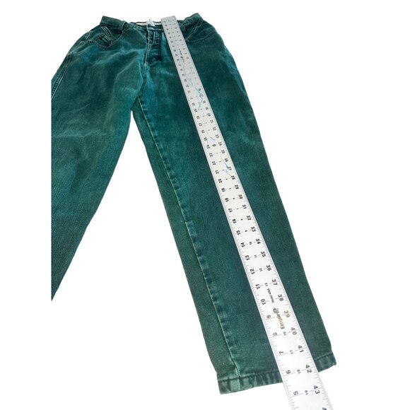 Vintage Zena Jeans Womens 25-26 Green Straight Leg High Rise Button Fly Earthy - Picture 12 of 16